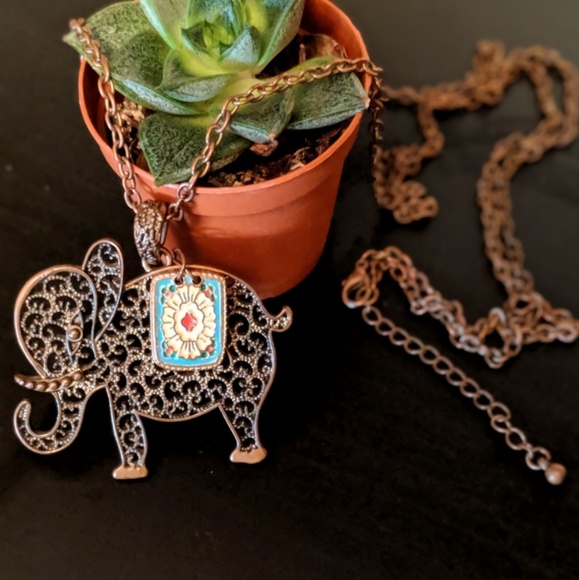 Boho Elephant Necklace - Picture 3 of 5